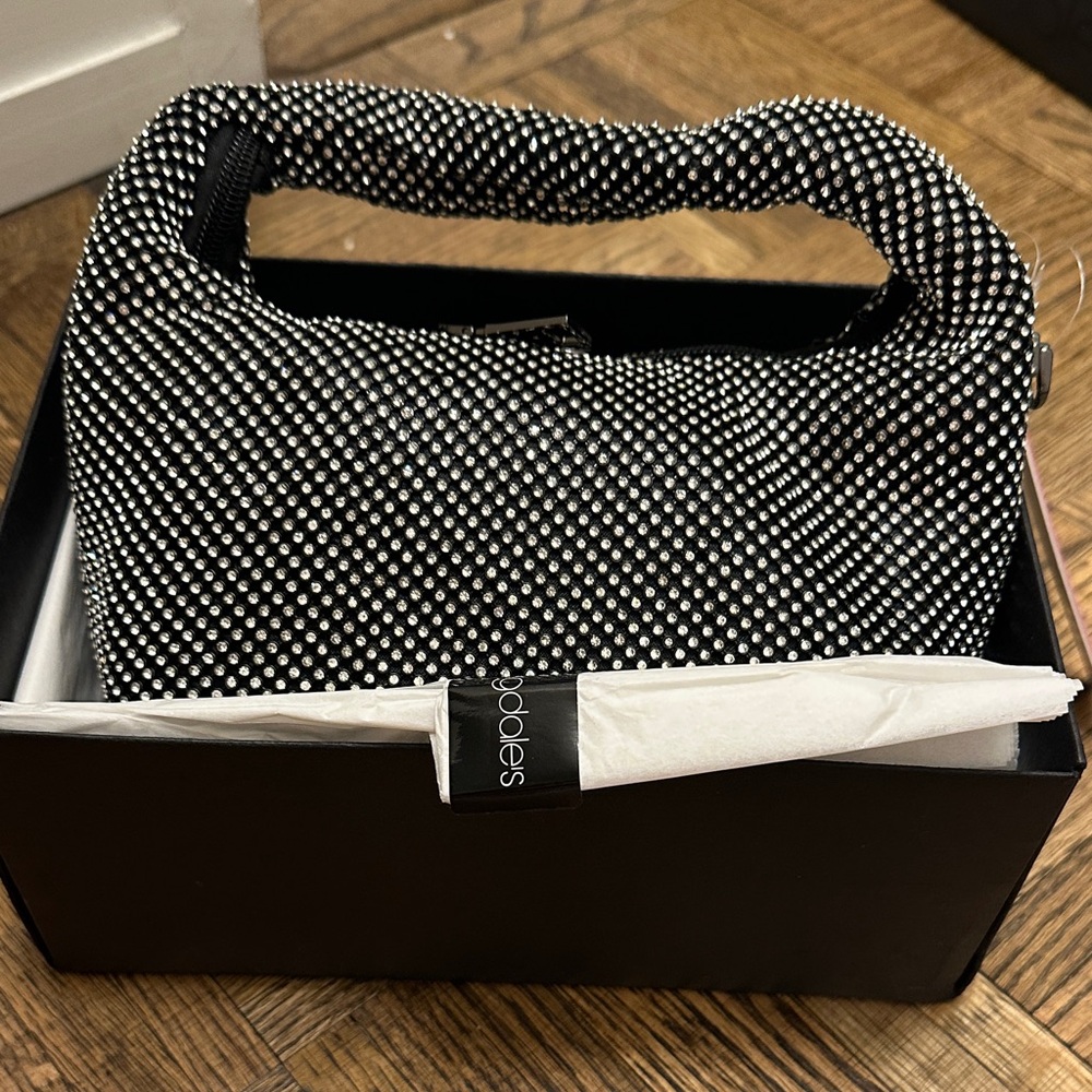 Aqua Black and White Sequins Mini Bag